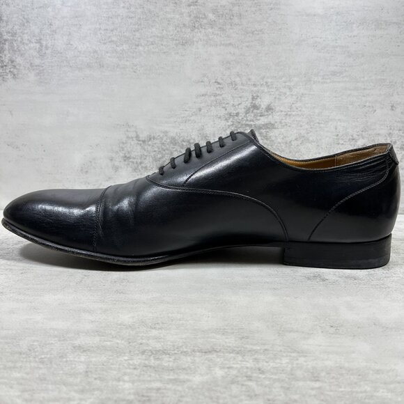 Gucci Leather Cap Toe Oxford Dress Shoes - Men's Size 10.5 / US 11 - Black - Picture 5 of 14